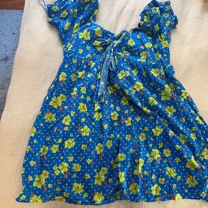 Draper James Blue Floral Sundress with Yellow Flowers